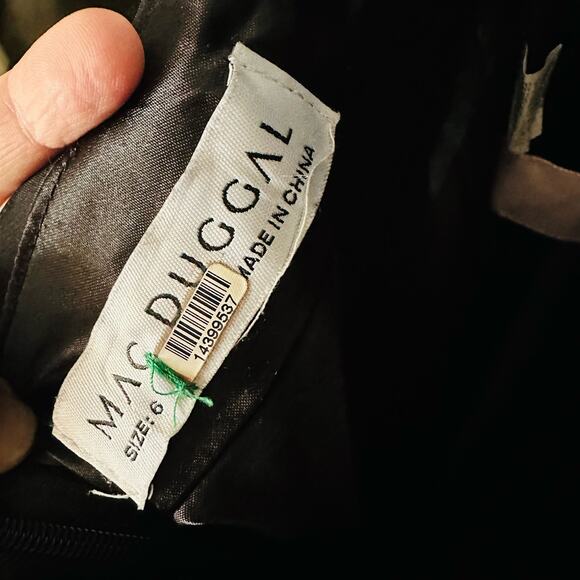 MAC DUGGAL Ieena Black Chiffon Lace Up Back Cut Out Middle Gown Dress Size 6 - Picture 15 of 16